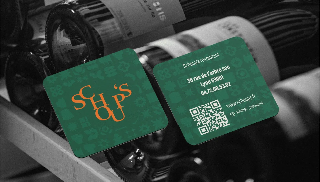 Design cartes de visite et logo restaurant Lyon