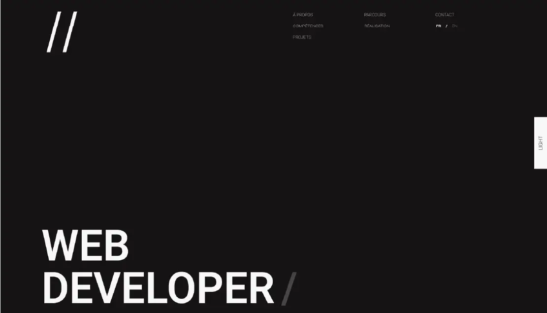 Interface portefolio Matthias Begot par Kourb Studio