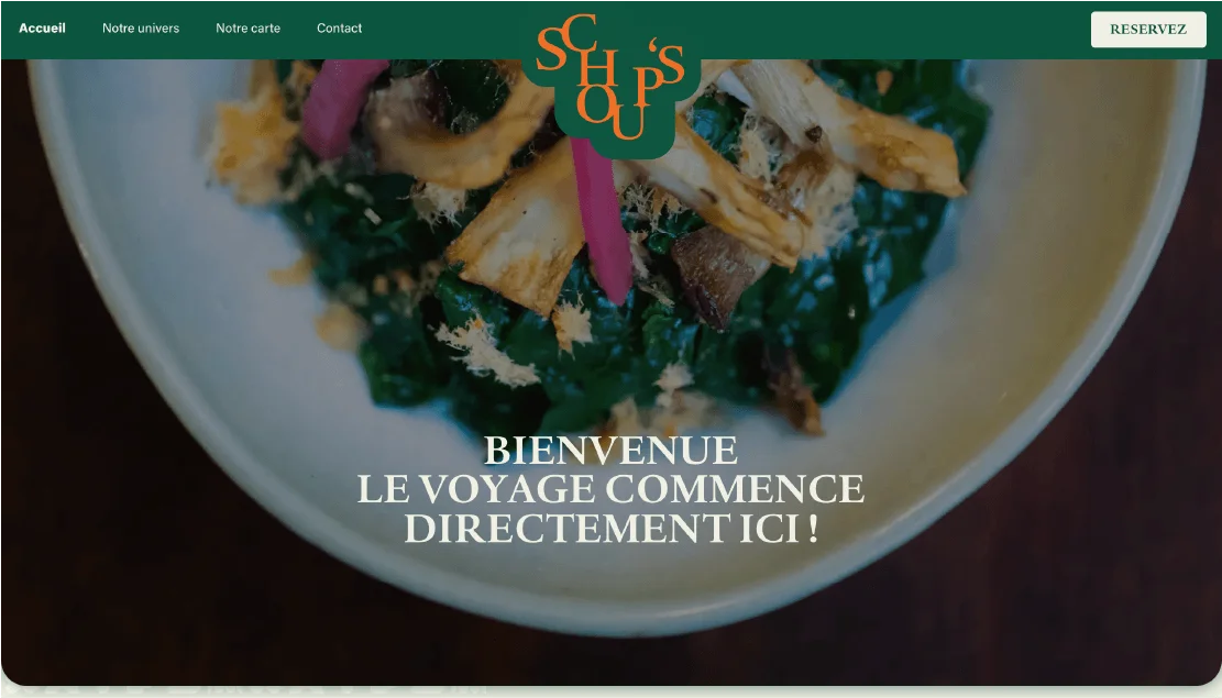 Branding et identité visuelle restaurant Schoup's par Kourb Studio Lyon